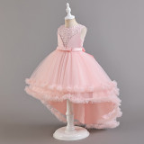 Girls' Christmas Dress Children's Princess Dress Flower Girl Train Tutu Mesh Skirt