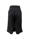 Women Casual Khaki Pleated Wide-Leg Shorts