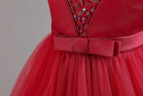 Girls' Christmas Dress Children's Princess Dress Flower Girl Train Tutu Mesh Skirt