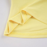 Women Casual Turndown Collar Halter Neck Camisole Top and Shorts Two-Piece Set