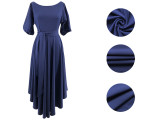 Women Slash Shoulder Lace-Up Elegant Irregular Dress