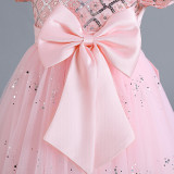 Women Christmas Outfit Sequin Mesh Bow Tutu Skirt