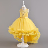Girls' Christmas Dress Children's Princess Dress Flower Girl Train Tutu Mesh Skirt