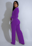 Women Autumn/Winter Color Block Long-Sleeve Jumpsuit