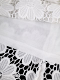 Plus Size Women White Lace Tassel Formal Party Lace Bodycon Dress