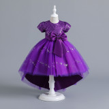 Women Christmas Outfit Sequin Mesh Bow Tutu Skirt