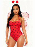 Women Bee and Ladybug Cosplay Printed Bodysuit