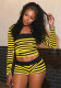 Women Striped Long-Sleeved Crop Top and Shorts Three-Piece Set
