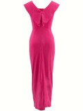 Women Summer Elegant Sleeveless Square Neck Zipper Maxi Dress