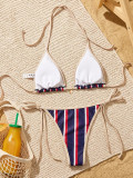 Women's Printed Triangle Lace-Up Charm Bikini Two-Piece Swimsuit