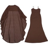 Spring Sexy Long Strap Dress & Shawl Set