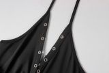 Women's Sexy Halter Neck Lace-Up Low Back Sleeveless Tank Top
