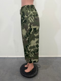 Women's Fashion Drawstring Loose Camouflage Jogger Pants