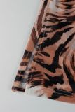 Women's Animal Print Sleeveless Stretch Slim Fit Basic Crop Tank Top