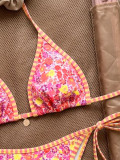 Women's Printed Triangle Lace-Up Charm Bikini Two-Piece Swimsuit