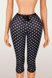 Women's Casual Bow Polka Dot Capri Shorts