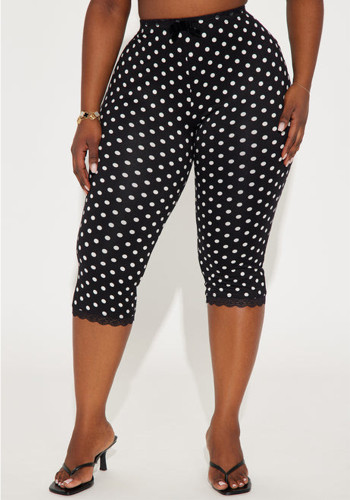 Women's Casual Bow Polka Dot Capri Shorts