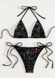 Women's Sexy Lace-Up Two-Piece Bikini Three-Piece Swimsuit for Beach