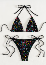 Women's Sexy Lace-Up Two-Piece Bikini Three-Piece Swimsuit for Beach Women's Sexy Lace-Up Two-Piece Bikini Three-Piece Swimsuit for Beach