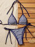 Women's Printed Triangle Lace-Up Charm Bikini Two-Piece Swimsuit