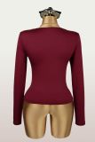 Summer Women's Sexy Deep V Slim Fit Knotted Metal Buckle Short Sleeve T-Shirt