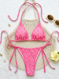 Women's Printed Triangle Lace-Up Charm Bikini Two-Piece Swimsuit