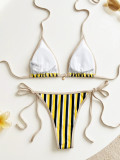 Women's Printed Triangle Lace-Up Charm Bikini Two-Piece Swimsuit