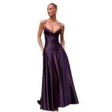 Women's Chic Sexy Slim Waist Strap Long Dress