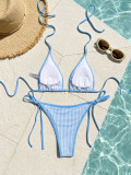Women's Printed Triangle Lace-Up Charm Bikini Two-Piece Swimsuit