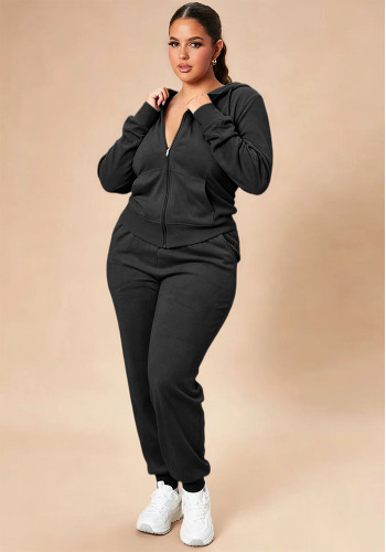 Women's Zip-Up Hoodie & Slim Fit Jogger Pants Two-Piece Set