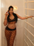 Women's Leopard Print Lace Patchwork Slim Fit Strap Top & Pants Two-Piece Set