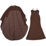 Spring Sexy Long Strap Dress & Shawl Set