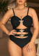 Summer Plus Size Metal Starfish Cutout & Adjustable Straps One-Piece Swimsuit