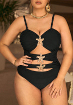 Summer Plus Size Metal Starfish Cutout & Adjustable Straps One-Piece Swimsuit Summer Plus Size Metal Starfish Cutout & Adjustable Straps One-Piece Swimsuit