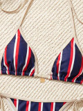 Women's Printed Triangle Lace-Up Charm Bikini Two-Piece Swimsuit