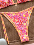 Women's Printed Triangle Lace-Up Charm Bikini Two-Piece Swimsuit