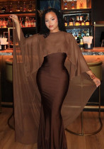 Spring Sexy Long Strap Dress & Shawl Set