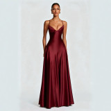 Women's Chic Sexy Slim Waist Strap Long Dress