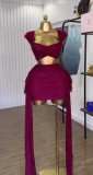 Summer Women's Sexy Low Back Lace-Up Slim Fit Bodycon Skirt Set