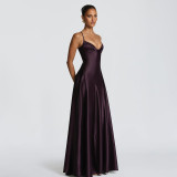 Women's Chic Sexy Slim Waist Strap Long Dress