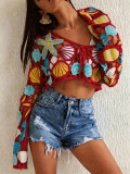 Women's Bohemian Hollow Crochet Knitted Beach Cover-Up for Holidays