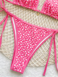 Women's Printed Triangle Lace-Up Charm Bikini Two-Piece Swimsuit