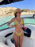 Women's Printed Triangle Lace-Up Charm Bikini Two-Piece Swimsuit