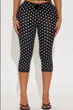 Women's Casual Bow Polka Dot Capri Shorts