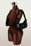 Sexy Deep V Halter Neck Cutout Ring Slim Fit Jumpsuit