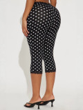 Women's Casual Bow Polka Dot Capri Shorts