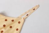 Summer Women's Chic Chiffon Strap Low Back Polka Dot Print Dress