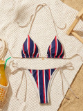 Women's Printed Triangle Lace-Up Charm Bikini Two-Piece Swimsuit