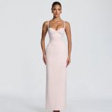 Women Spaghetti Strap Sexy Slit Bodycon Dress