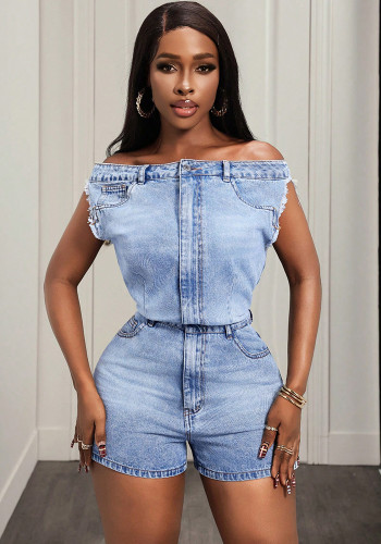 Women Casual Denim Jumpsuit